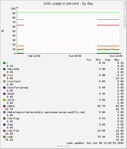 Disk usage in percent