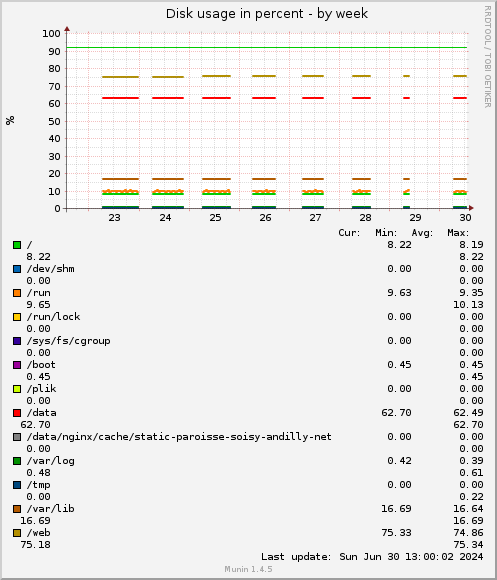 Disk usage in percent