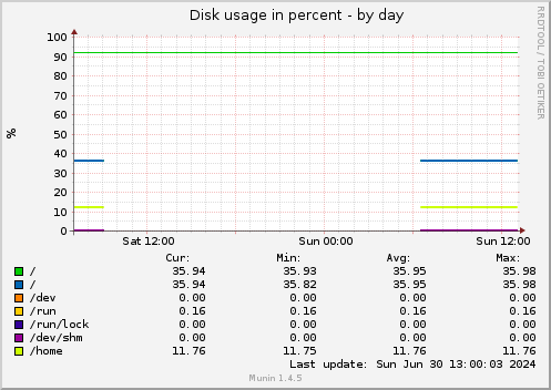 Disk usage in percent