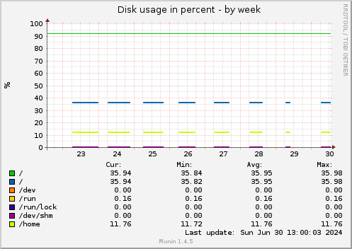 Disk usage in percent