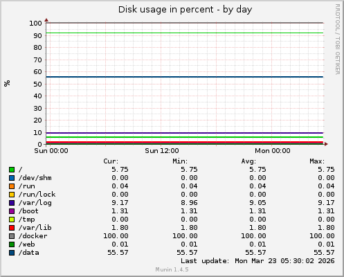 Disk usage in percent