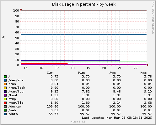 Disk usage in percent