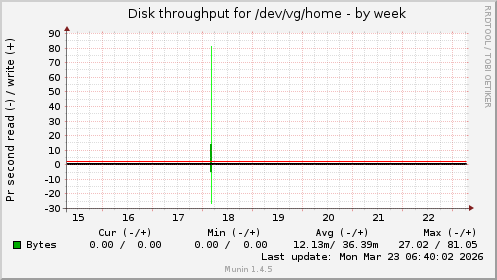 Disk throughput for /dev/vg/home