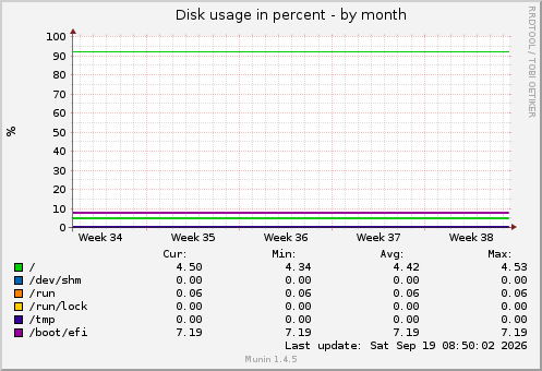 Disk usage in percent